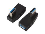 2 x USB3.0 Male to Female Adapter Right Angled 90 Degree VGA Interface
