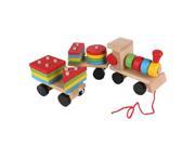 Kid Baby Wooden Solid Wood Stacking Train Educational Disassembly Toy