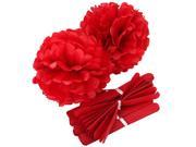10x Red Wedding Tissue Paper Crafts Pom Poms Flower Ball Pure Wood Pulp Decor