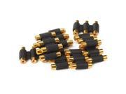 10x Black 3RCA Female to Female Jacks AV Adapters Gold plated