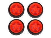 4 x RC 1 10 On Road Racing Car Red 5 Spoke Wheel Rims Rubber Square Tires