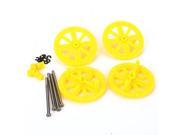 4 Pcs Quadcopter Motor Gears with Mental Shaft Motor Pinion C-clips Yellow