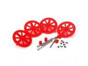 4 Pcs Quadcopter Motor Gears with Mental Shaft Motor Pinion C-clips Red