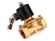 AC 220V 1 Electric Solenoid Valve Gas Water Air Black Solid Coil