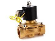 AC 110V 1 Electric Solenoid Valve Gas Water Air Black Solid Coil