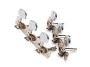 2 Pcs Guitar Tuning Machines Heads Keys 3 On Plank Slivery Chrome Plated Iron