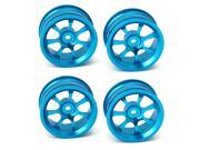 4 pcs 1 10 On Road Racing Car Wheel Rims 7 Spoke 0.47 Hexagonal Joints Blue