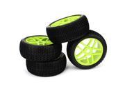 4 x RC 1 8 Green Star Wheel Rim T Shape Pattern Tires for Off road Car