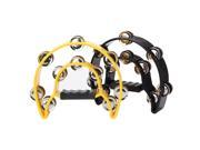 New Tambourine Half Moon 20 Pair Jingles black yellow