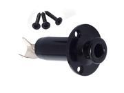 BLACK Guitar Bass End Pin Output Jack Mono or Stereo w Mounting Screws