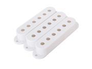 3 SINGLE COIL PICKUP WHITE COVERS FOR ELECTRIC GUITAR