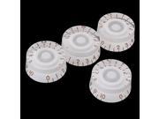 BQLZR 4x White Guitar Speed Control Knobs For Guitar Gold numerals