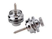 2pcs Chrome Strap locks Safety Flat Head For Electric Guitar Bass