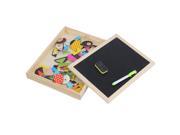 Multifunctional Drawing Writing Board Magnetic Puzzle Double Easel Wooden Toy
