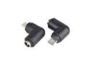 2pcs DC 5.5x2.1mm Female Converter To Micro USB Male Adapter Connector