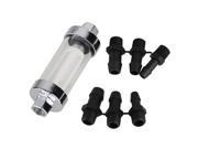 Multi interface Long Inline Fuel Petrol Filter Chrome Glass Motorcycle Parts