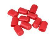 10 x Red Vinyl Round Rubber Finisher Pipe Stop Screw Thread Protector Cover 14mm