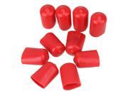 10pcs Soft PVC Hose End Blanking Caps Screw Thread Protector Cover 12mm Red