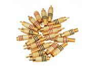 20 x RCA Male Plug Solder Audio Video Cable Adapters Connector Gold Plated