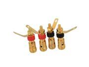 2 Pairs Gold Plated Binding Post Amplifier Speaker Small For 4MM Banana Plug