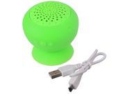 Green Mini Waterproof Wireless Bluetooth Handsfree Mic Suction Speaker Shower