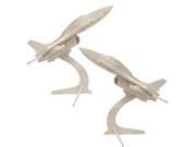 2pcs 3D Jigsaw Woodcraft Kit Wooden Toy Puzzle Model F 16 Fighter Plane