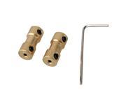 2 x Brass Shaft Coupling Coupler Motor Transmission Connector 2mm to 2mm
