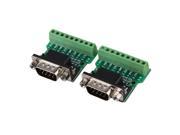 2 x DB9 G1 01 Male Screw Nut Connector 9 Pin Terminal Breakout Board UART RS232