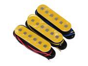 Set of 3pcs Yellow Electric Guitar Pickup Bridge Neck Middle SSC Interleaved