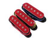 Set of 3pcs Electric Guitar Pickup Red Bridge and Neck Middle SSC Interleaved