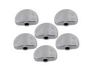 6 x Silver Guitar Machine Head Buttons Plastic Tuning Key Semicircle Buttons