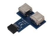 19 Pin Motherboard USB Header to 2 Port USB2.0 A Female T Type Adapter Converter