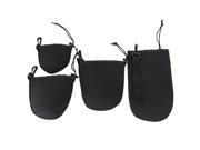 4pcs Drawstring Lens Pouch Bag Cover Thick Protective Pouch Set for DSLR Camera