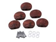 6x Tuning Peg Manchine Head Plastic Buttons for Guitar Convex Surface Onyx Color