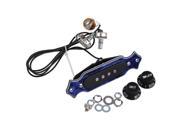 Black Blue 4 String Magnetic Pre wired Acoustic Guitar Soundhole Pickup