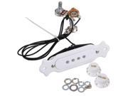4 String Magnetic Single Coil Pre wired Acoustic Guitar Pickup Set White 122mm