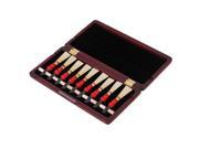 Red Wood Color Wooden Bassoon Reed Box for 9 Reeds Protector with Soft Velvet