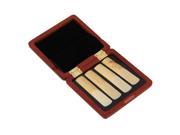 Wooden Saxophone Reed Case for 4 Reeds Glass Pane Against Moisture Amber Color