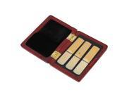 Amber Color Handmade Wooden Saxophone Reed Case Protector Holds 3pcs Reeds