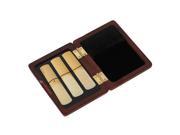 100x75x19mm Maroon Wood Saxophone Reed Case Against Moisture for 3 Reeds