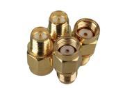 4PCS 16x10mm Yellow RPSMA Straight Male to Female Jack RF connector Adapter