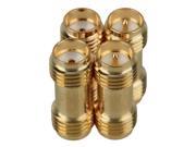 4x Yellow Copper RPSMA to SMA Straight Female Coaxial Connector Adapter 15X6mm