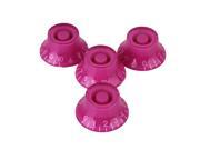4x Rose Transparent Electric Guitar Control Hat Knobs with White Numbers Scale