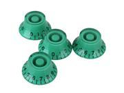 4x Electric Guitar Green Transparent Right Hand Plastic Bell Knob 6mm Dia Hole