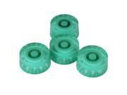 4 x Green Transparent Plastic Electric Guitar Speed Knob with White Number