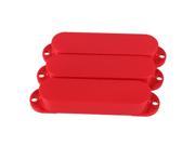 3pcs 82x18mm Red Plastic Closed Shell Electric Guitar Single Coil Pickup Covers