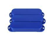 3xSmooth Dark Blue Plastic No Hole Single Coil Pickup Cover for Electric Guitar