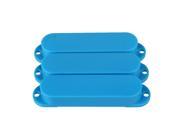 3 x Smooth Sky Blue Plastic No Hole Single Coil Pickup Cover for Electric Guitar