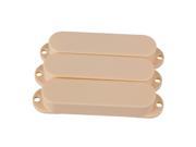 3 x Light Yellow Plastic No Hole Single Coil Pickup Cover for Electric Guitar