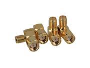 4Piece RF Coaxial Connector L type with RPSMAJ Male to SMAK Female Plug